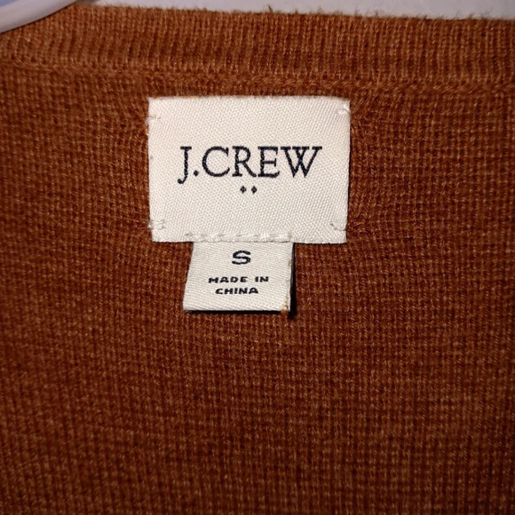 J.crew factory women's open cardigan sweater size S tan brown  with pock… - Picture 4 of 5